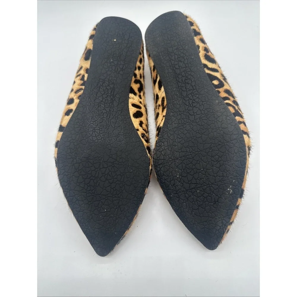 Steve Madden Womens Calf Hair Leopard Print Slip On Loafers size 7